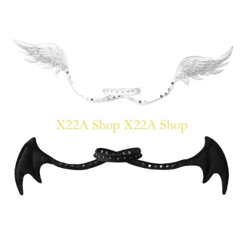 Unique Stylish Angel and Devil Wing Choker Necklace Symbolizing Double Personality For Fashionable Individuals Casual Wear