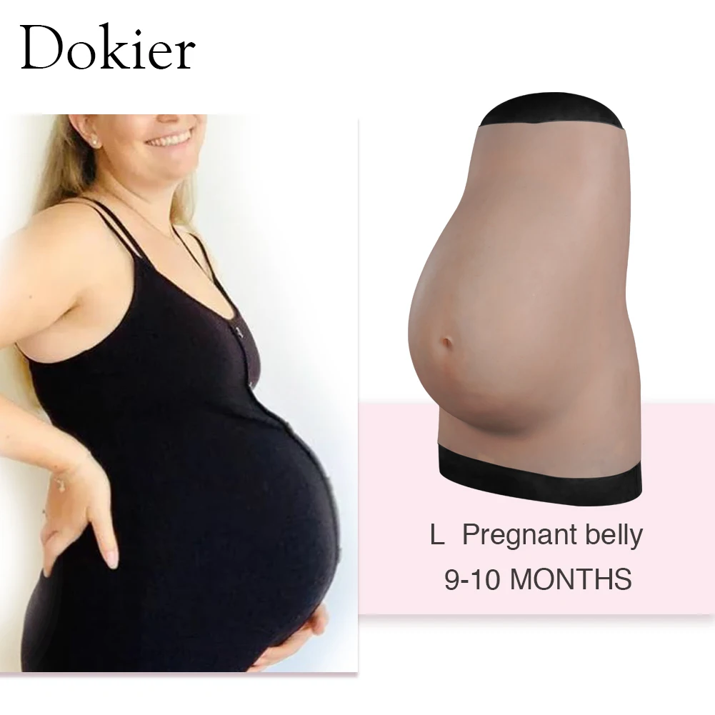 Dokier Realistic Silicone Fake Belly Silicone Pregnancy Belly Baby Bump Silicone Prosthetics Tummy Crossdresser Cosplay