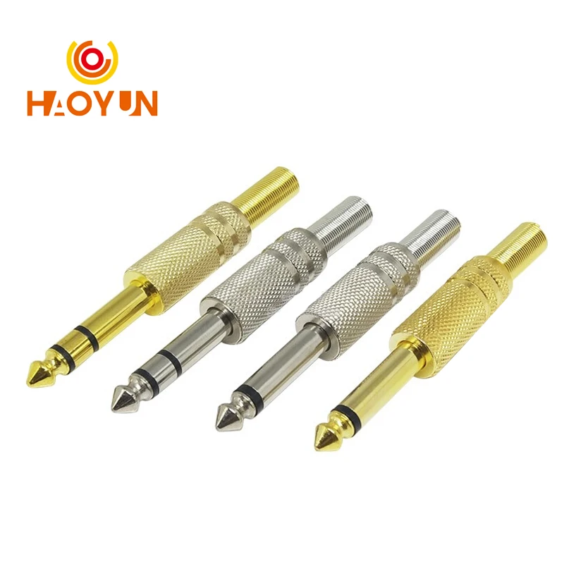 【2PCS】6.35mm/6.5mm 2Pole Mono Amplifier Plug 6.35 Stereo Metal Microphone jack plug-in Audio Connector for KTV