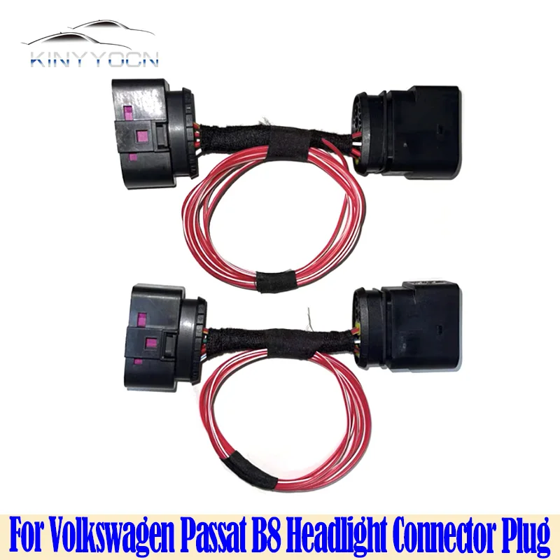 For Volkswagen Passat B8 From Line 10 to Line 14 Headlight Upgrade Connector Plug Wiring Harness Auto Light Socket Adapter