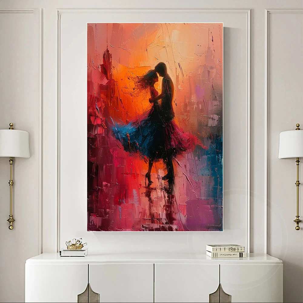 

Decorative Paintings Of Girls Dancing Under Dazzling Lights, Hand Drawn Texture Oil Paintings, Home Decoration Canvas Wall Art