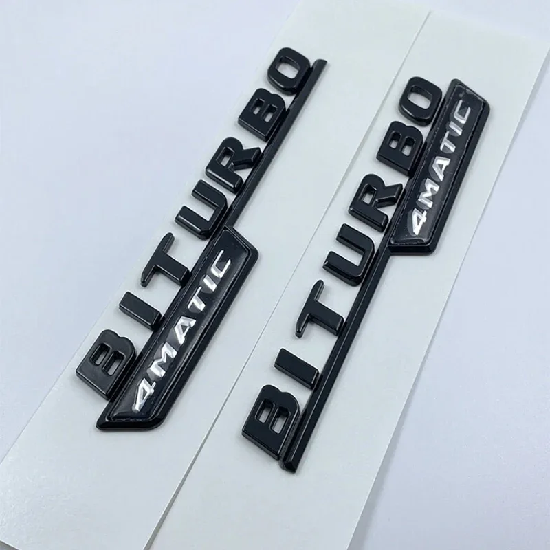 Picture 3: ABS 3PCS C43 BITURBO 4MATIC Rear Star Emblem Gloss Black  Gloss silver Badge Set For MB C43 W205 Accessories