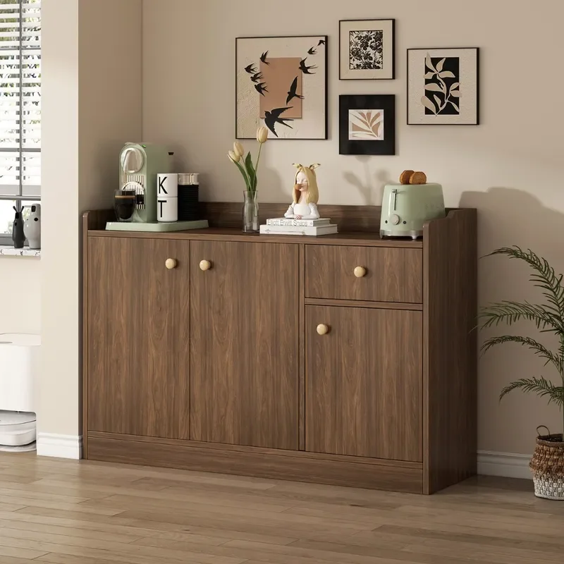 Modern Side Cabinet Against Wall Living Room Cupboard Multifunctional Large Capacity Simple Locker Integrated Storage Cabinet