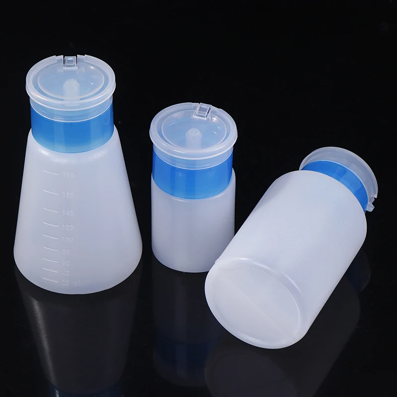 ขวดแอลกอฮอล์เหลวเครื่องจ่ายสารละลายพลาสติกกันรั่ว50มล. 180มล. ภาชนะปริมาณสูงสำหรับทำความสะอาดเมนบอร์ด PCB