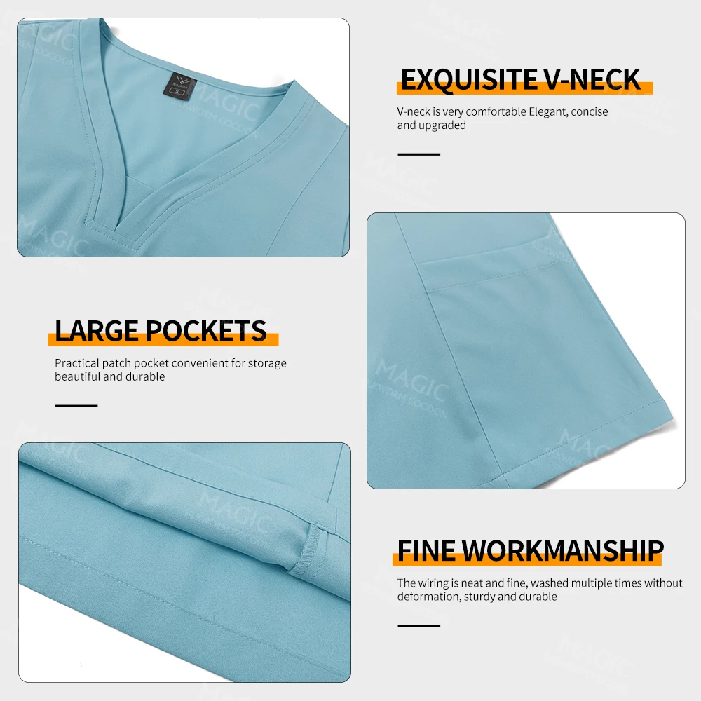 Stretch atmungsaktive Peeling Anzüge Frauen Großhandel medizinische Spandex Haustier Krankenhaus Peelings Uniformen Jogger Sets Pflege chirurgische Uniform