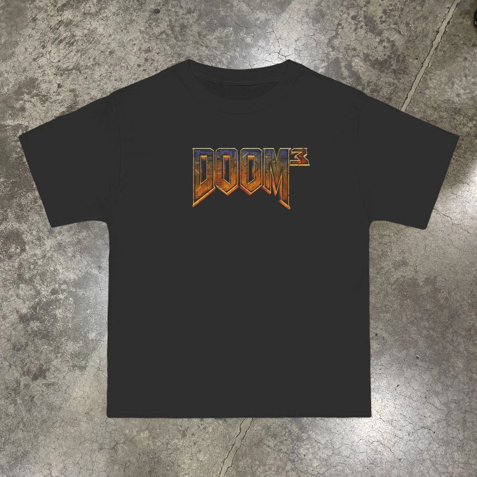 DOOM 3 LOGO (2005) VINTAGE REPRINT Graphic Short Sleeve Men's T-shirts for Summer Unisex All-Season
