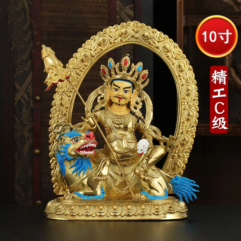 33cm Large High grade gilding golden buddha statue Asia Buddhism GOOD LUCK CAI SHEN God of wealth Vaisravana