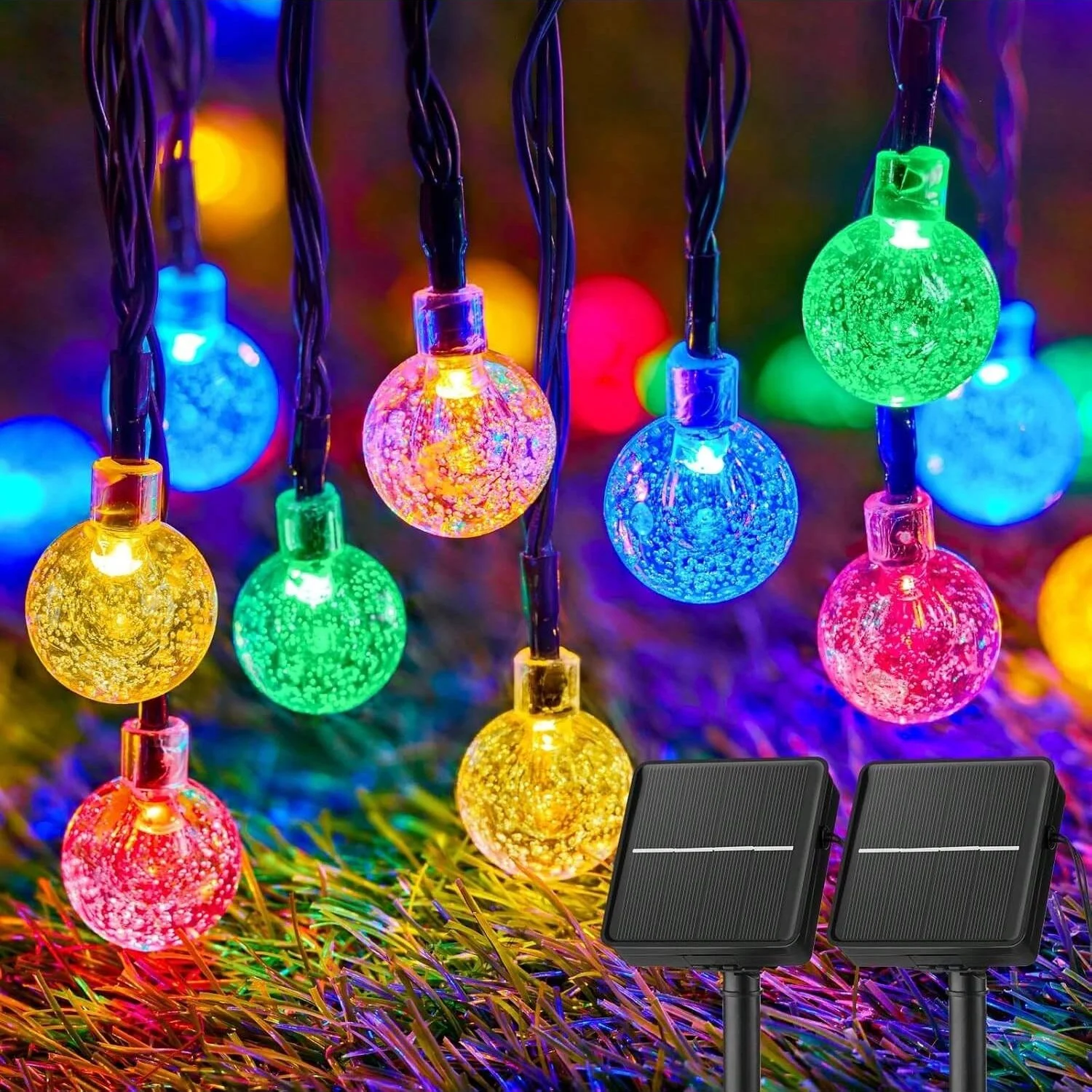 Solar Pathway Lights 8 Pack - Solar String Lights Outdoor Waterproof, 2