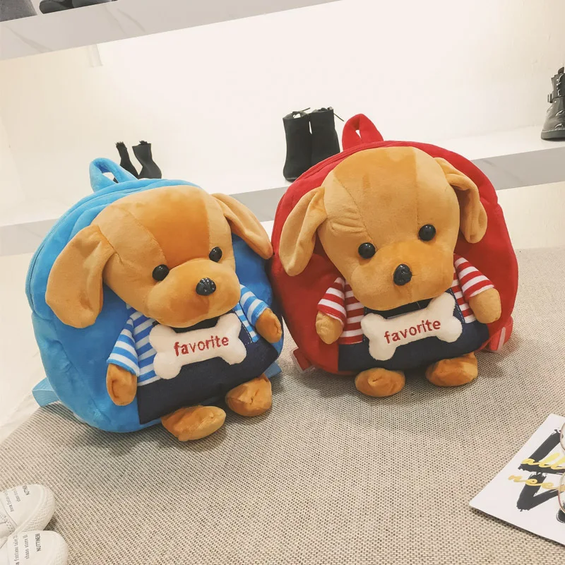 

Kawaii Puppy Plush Backpack Cartoon 3D Mini Children's Schoolbag Kids Gift Kindergarten Cute Stuffed Dog Animals toddler Bags