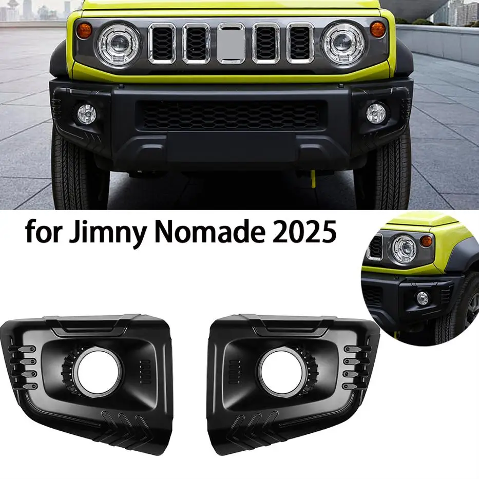 

2pcs Car Front Bumper Fog Light Lamp Cover For Jimny Nomade 2025 Fog Lamp Foglight Frame Hood Auto Parts Accessories Replace