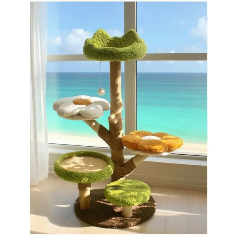 

Fruit wood cat climbing frame, flower jumping platform climbing frame, tree integration, universal cat climbing for all seasons