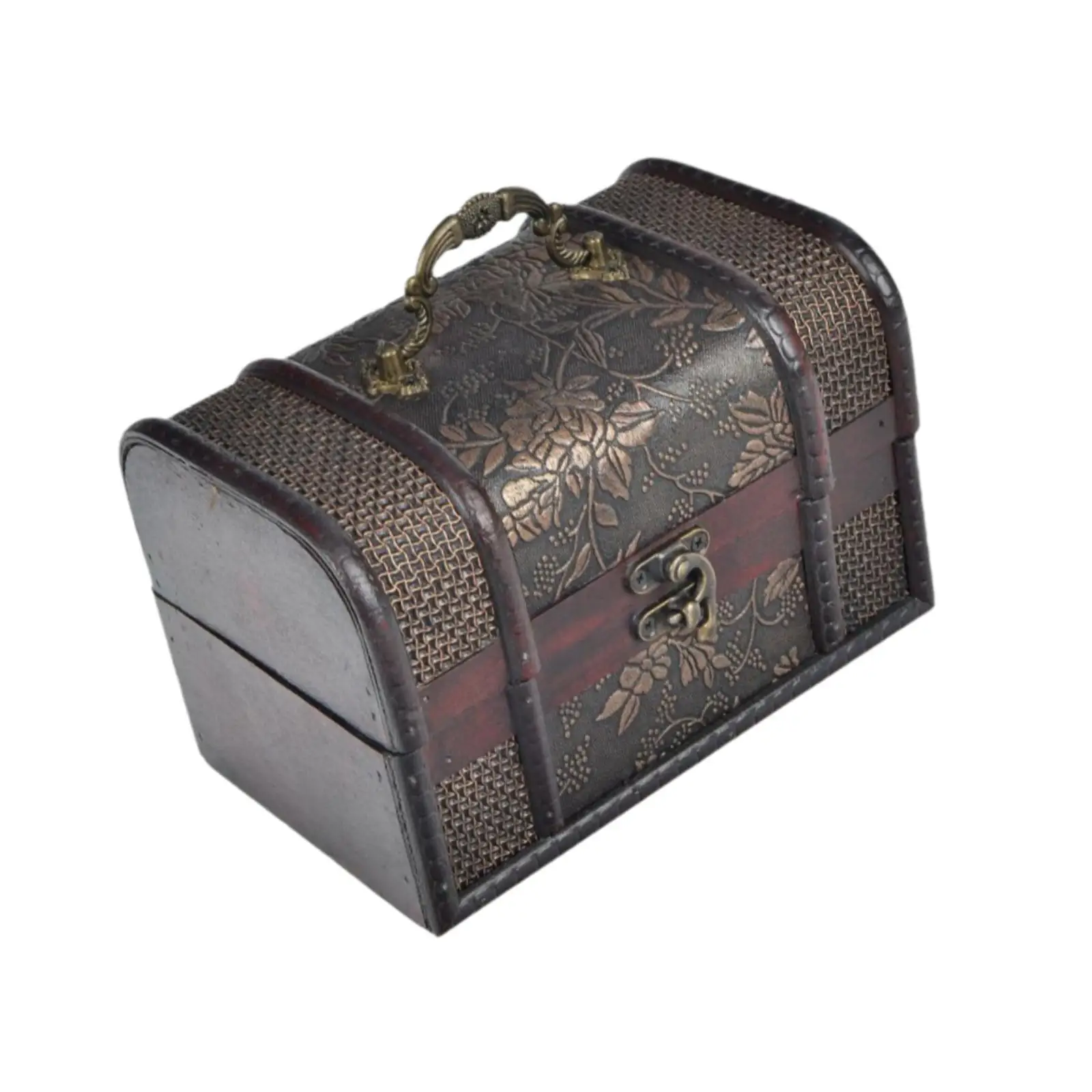 

Jewelry Box Wooden Treasure Chest Christmas Brooch Case Display Trinket Box
