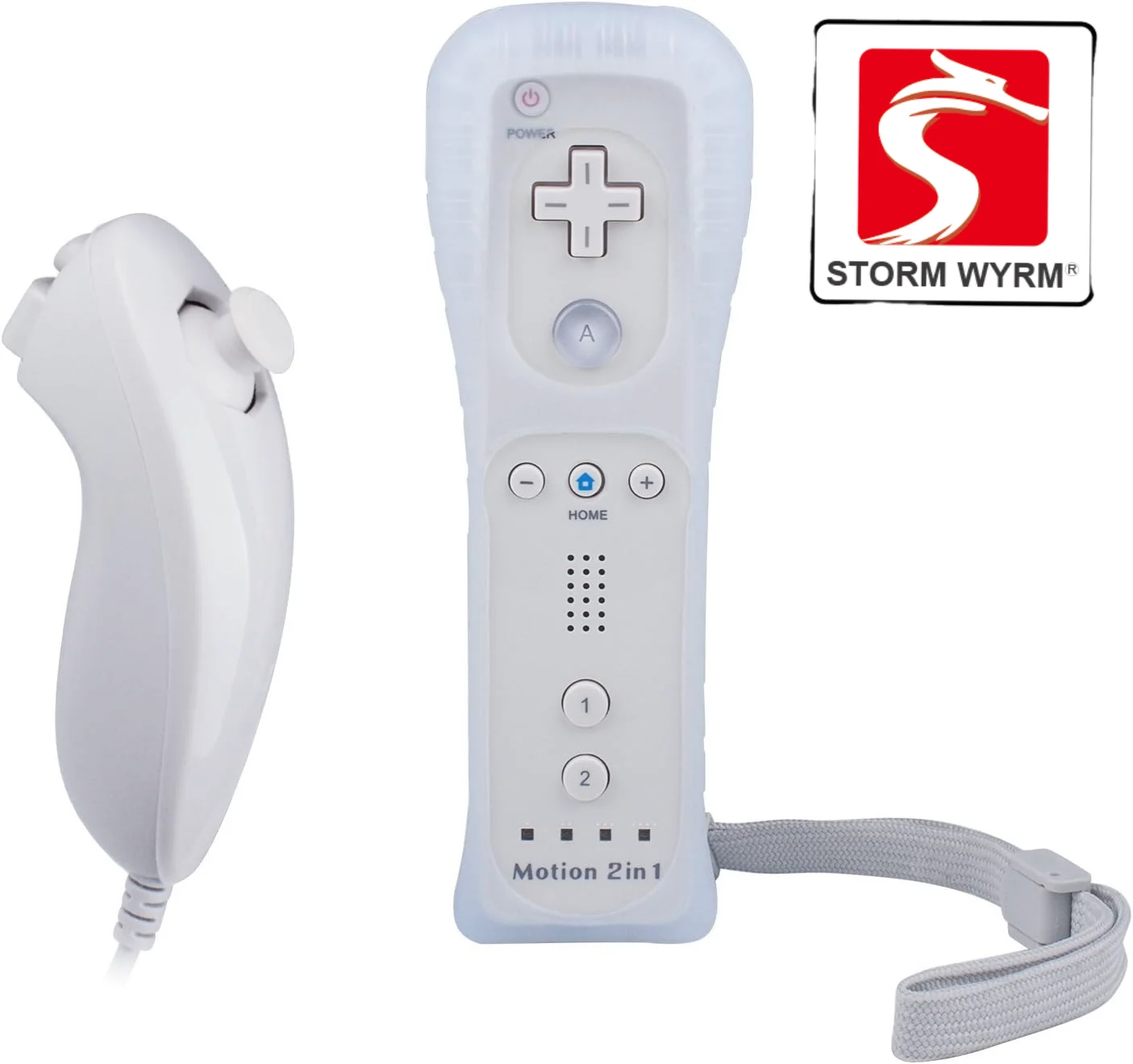 STORM WYRM Controllers Compatible for wii and Wii U with Built in Motion Plus,Controller with Silicone Case and Wrist TYW-1244