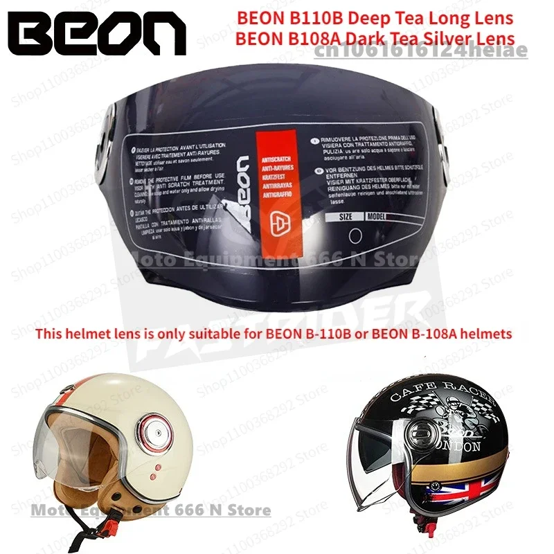 Original BEON B108A Motorcycle Half Helmet Visor B110 Helmet Anti-UV Motorbike Lens Helmet Accessories