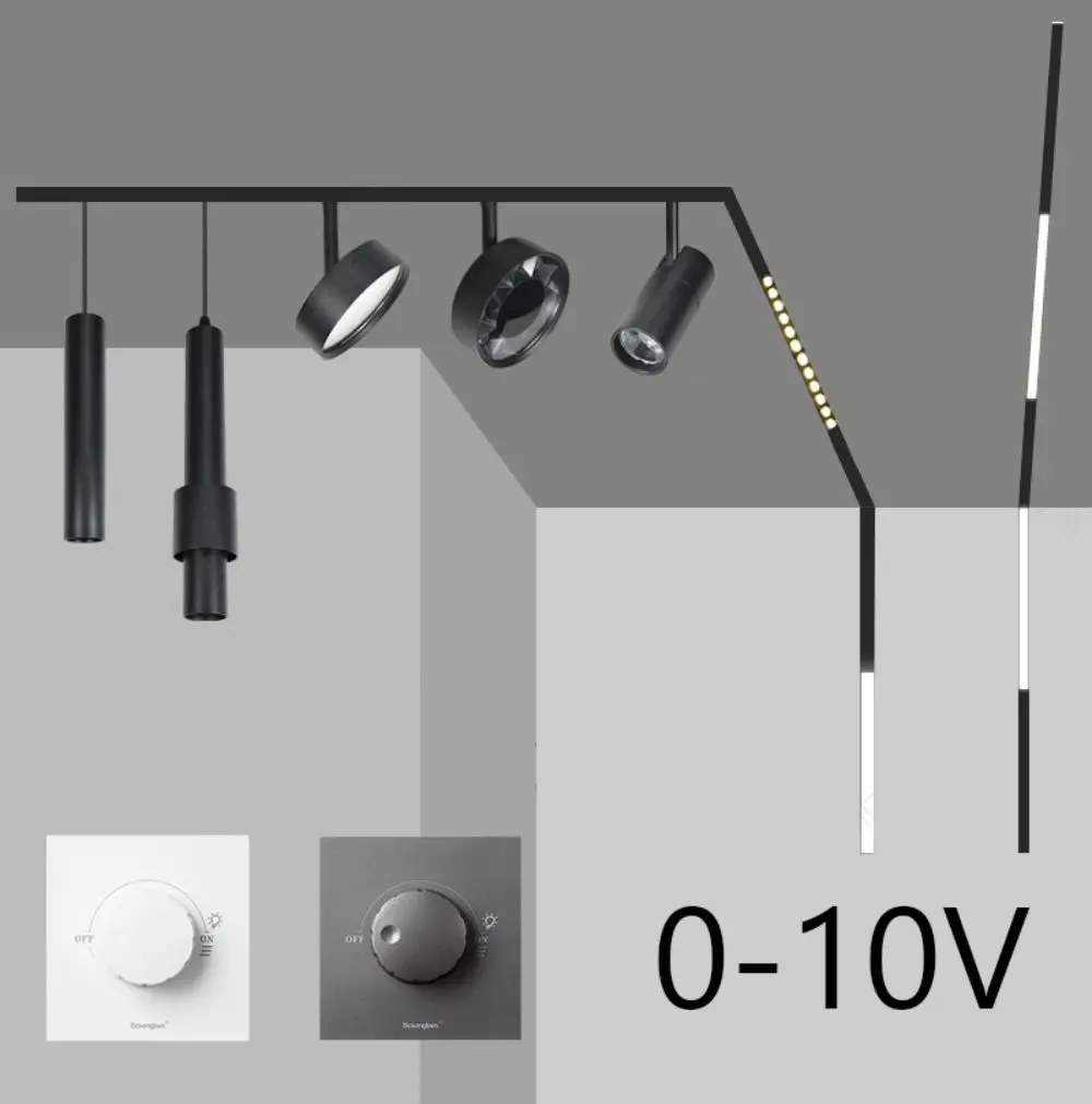 Imagem -02 - Luz de Faixa Magnética Led com Interruptor de Botão Lâmpada Flexível Incorporada Luminária Linear Holofote para Teto Casa Moderna ca dc 48v 010v