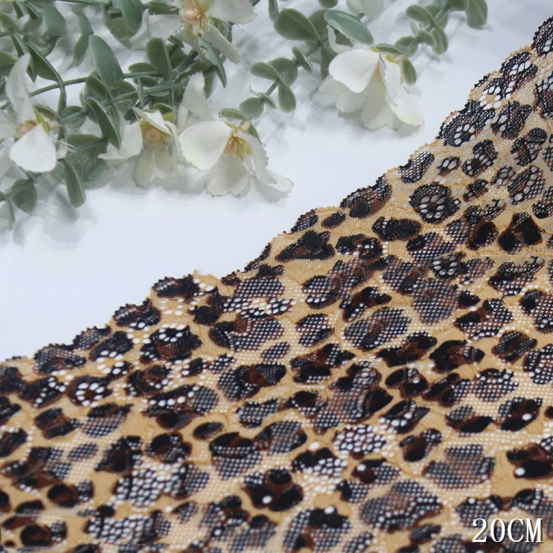 50Yards Stretch Elastic Leopard Embroidered Tulle Lace Trim Soft Mesh Lace Diy Craft Clothes Bra Dress Sewing Fabric