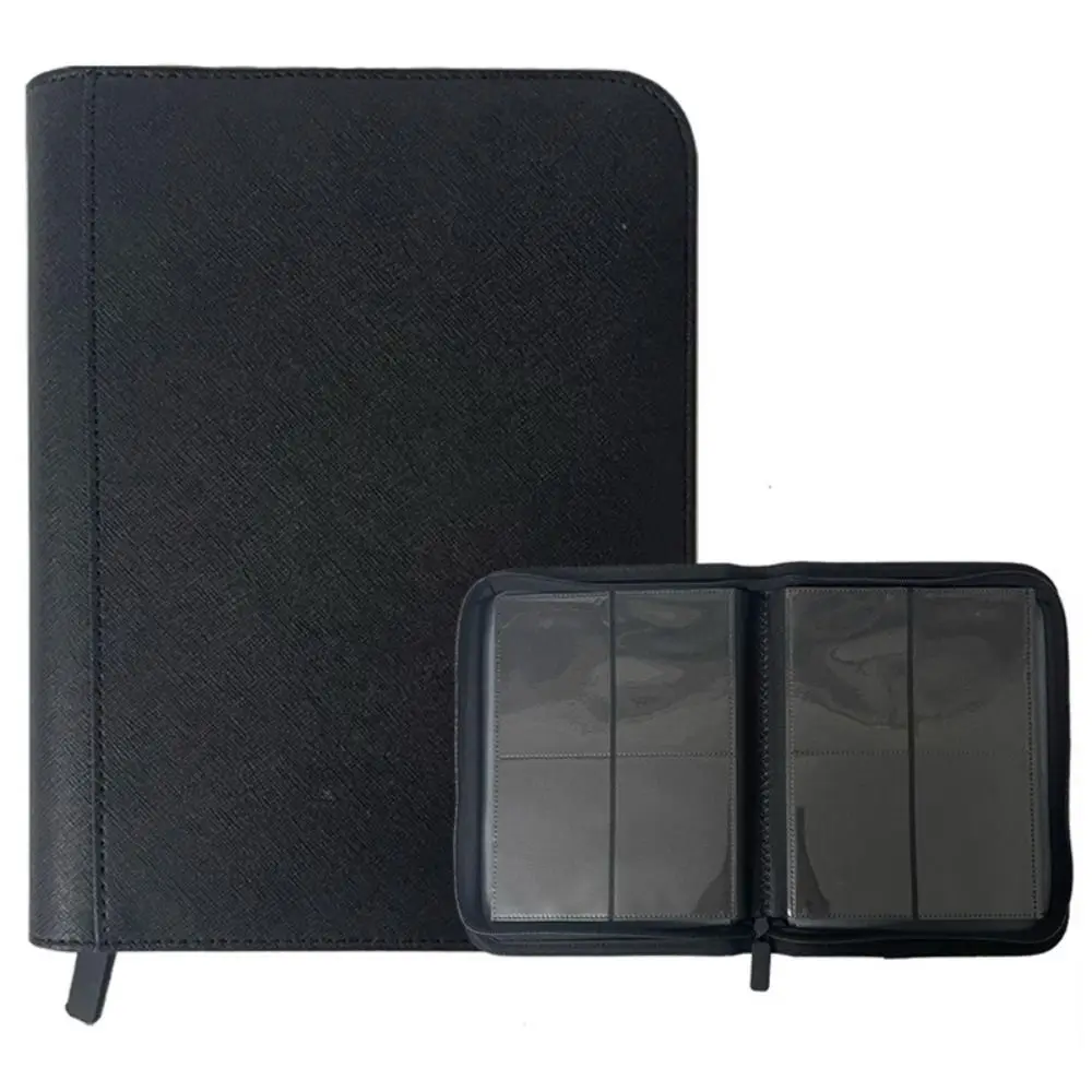 

160 Card Slot 4 Pocket Card Binder Zipper Closure Side-Loading Trading Card Holder Book PU Cover Card Folder Album
