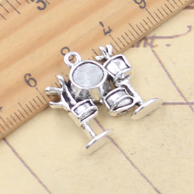 10pcs Charms Musical Instruments  Drum Kit 20x21mm Tibetan Silver Color Pendants Antique Jewelry Making DIY Handmade Craft
