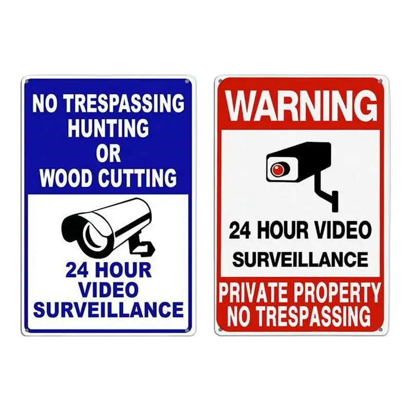 24-hour Video Camera System Warning Sign Video SurveillanceSigns Outdoor Security Camera Sign Wall Sticker Public Area Security