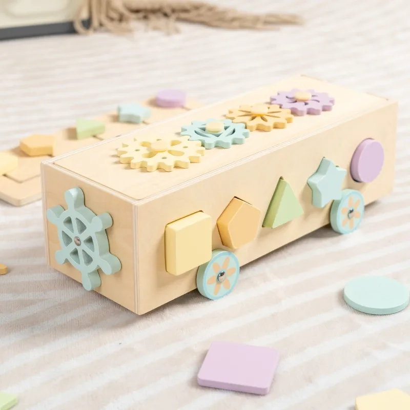 مجموعة مكعبات بناء التعرف على الأشكال مع شاحنة سحب متعددة الوظائف تعزز التنمية المعرفية لدى الطفل التعلم المبكر #6