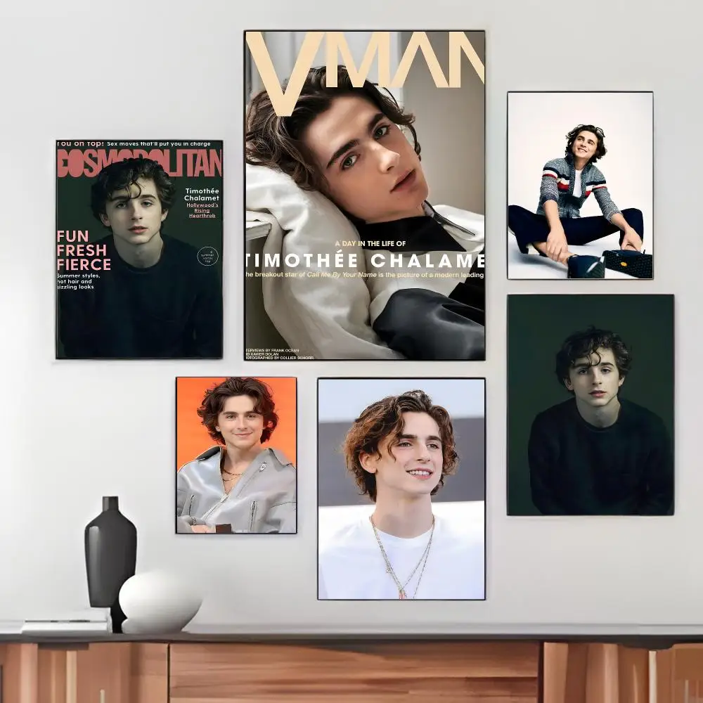 Actor T-Timothee Chalamet Poster Pegatina artistica HD autoadhesiva impermeable para salon dormitorio
