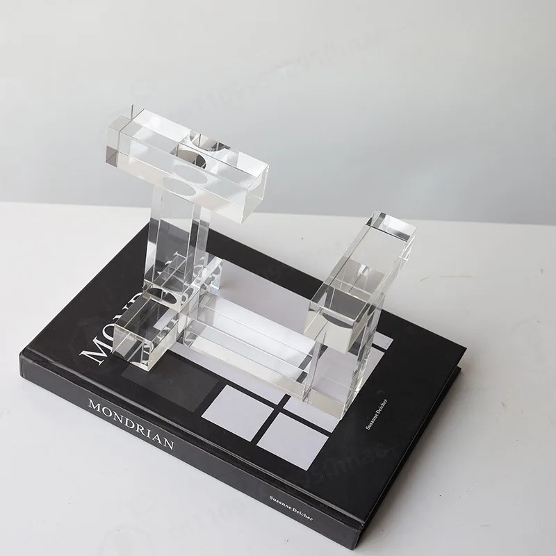 Modern minimalist transparent home model room creative coffee table desktop bookcase art display
