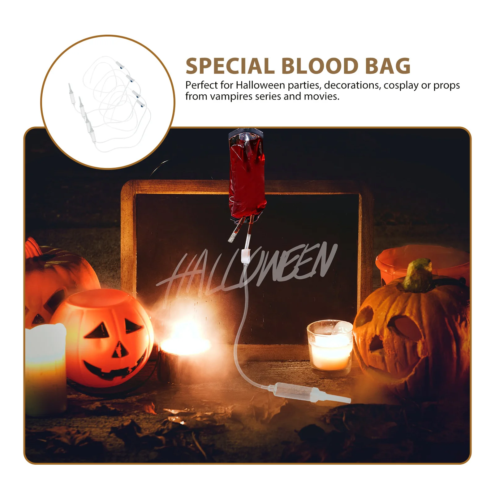 

5pcs Portable Reusable Pvc Drinking Pouch For Juice Blood Drink Container Party Props Halloween Party Supplies