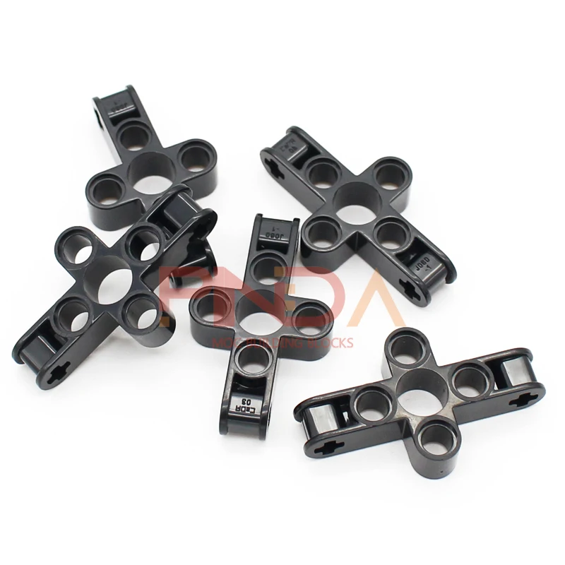 JJ7060 Technology 3x5 Axle Pin Connector Perpendicular with Center Pin Hole Bricks Building Blocks Accessories Compatible 6536