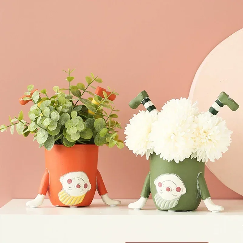 

Creativity Cute Human Vase Resin Handicraft Furnishings Handmade Modern Home Decoration Flower Arrangement Flower Vases P35