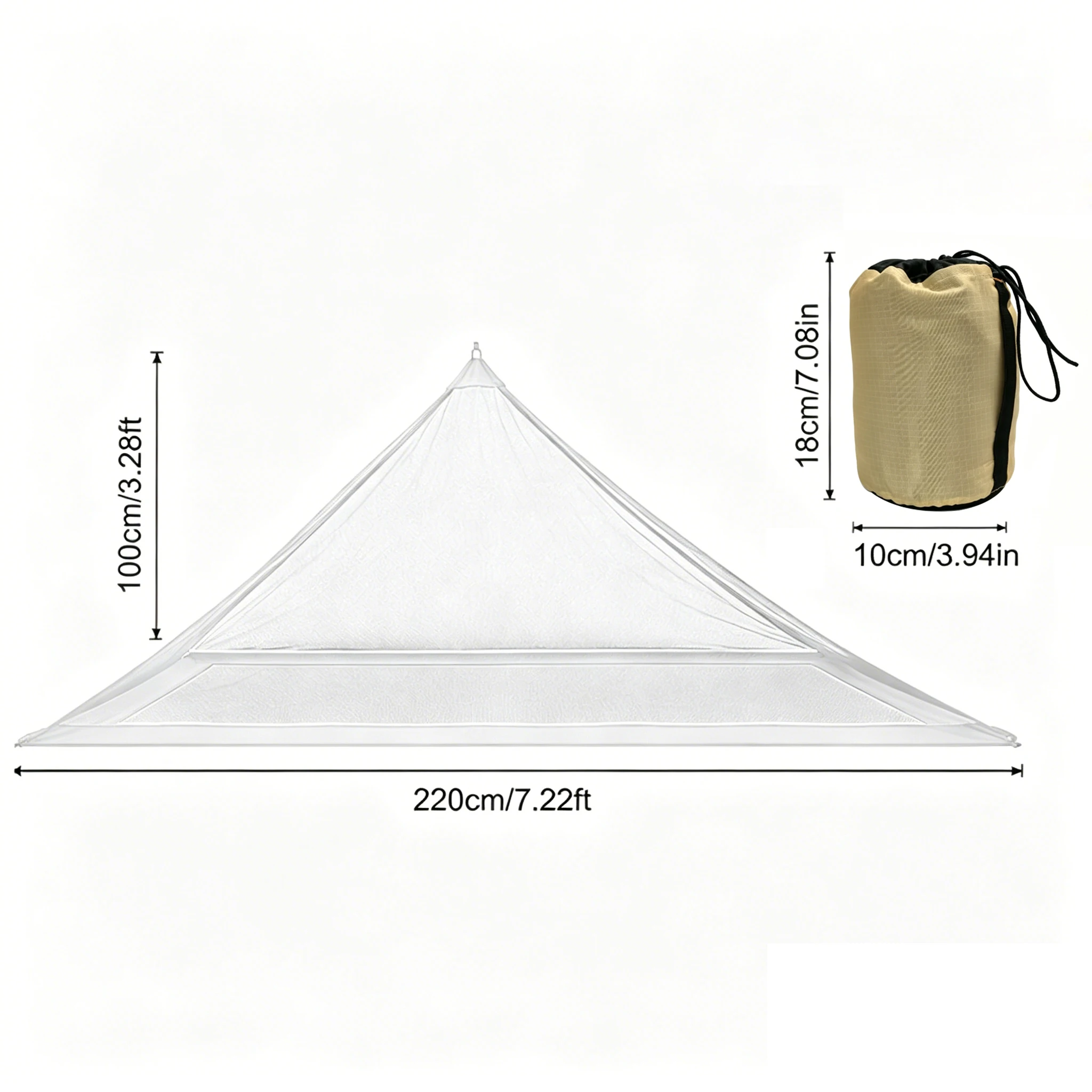 Camping Mosquito Net Tent, Bug Net For Bed Compact and Ultra-Light for Travel Netting for Camping and Hiking, With Carry Bag