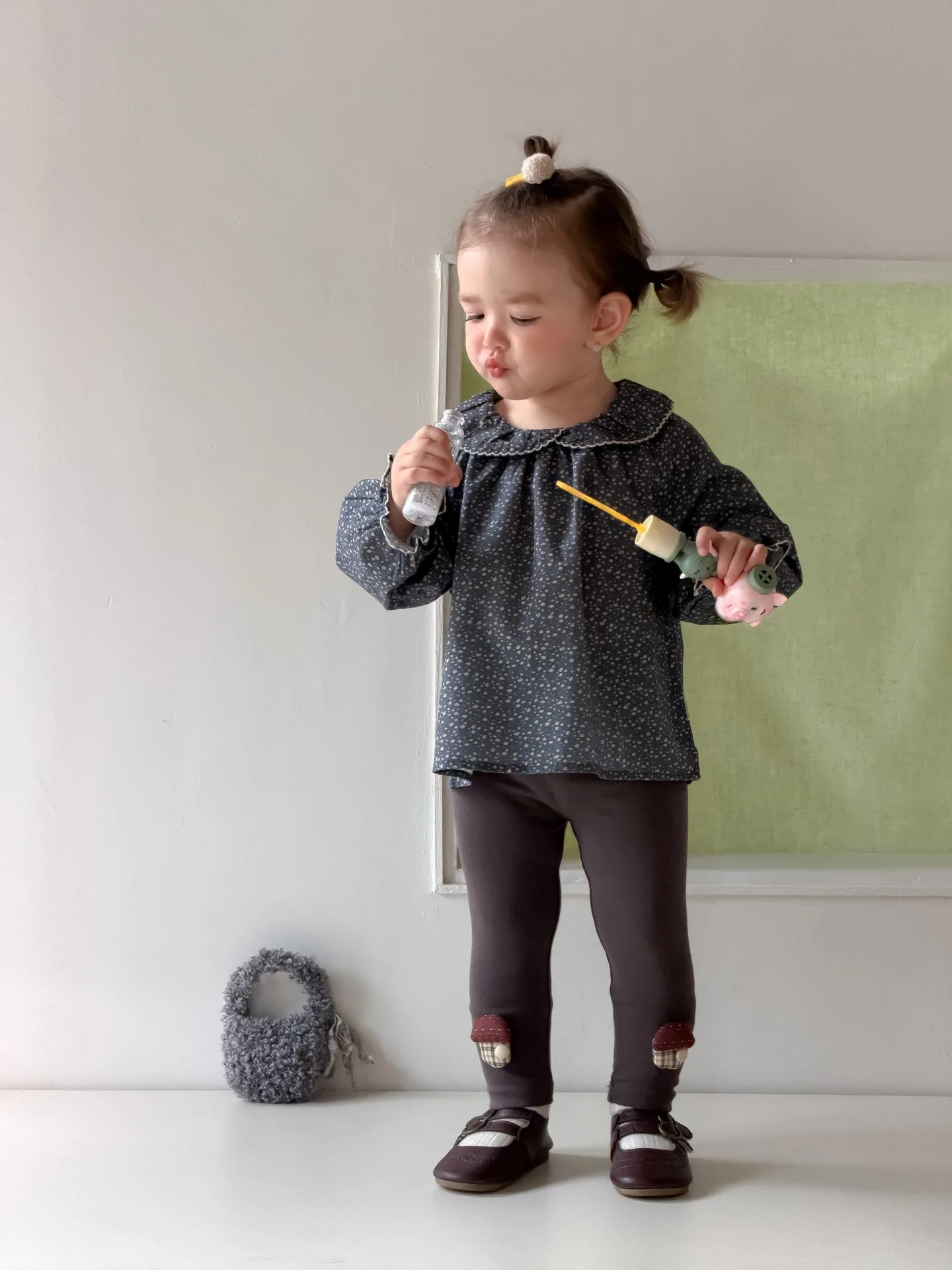 2026 Autumn New Baby Girl Long Sleeve Shirts Girls Cute Lapel Floral Doll Blouse Infant Cotton Loose Tops Toddler Clothes