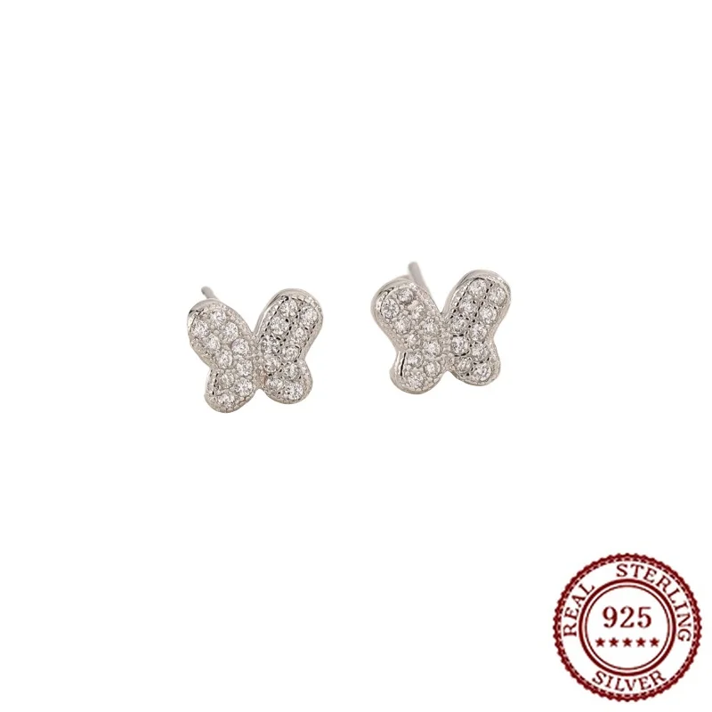 

S925 Silver Minimalist Small Accessory Retro Butterfly Earrings for Women, New Trendy and Creative Australian Treasure Earrings