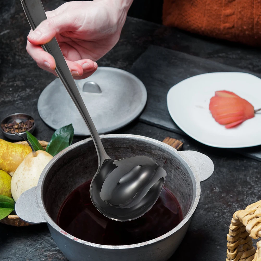 

Stainless Steel Gravy Long Handle Sauce Spoon For Salad Dressing Dessert Chocolate Kitchen Gadgets Accessories Ladle With Spout