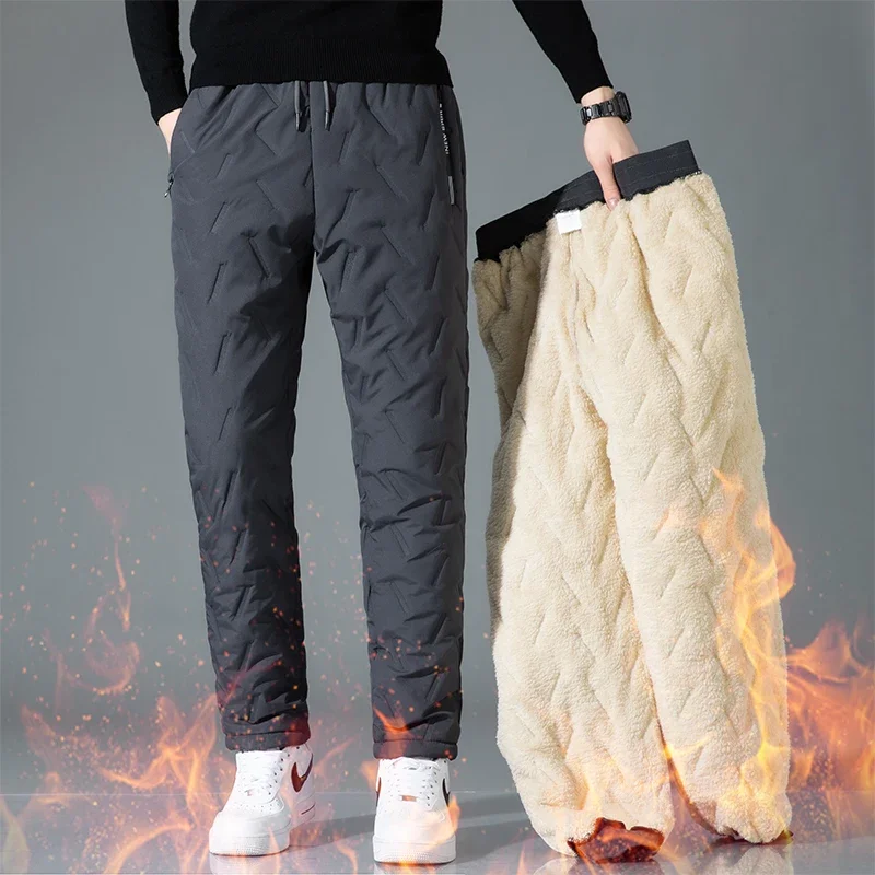 Cotton Pants Men Wear Winter Windproof Cold Cashmere Thermal Pants Plus Cashmere Thick Casual Long Thermal Pants Pajama Pants