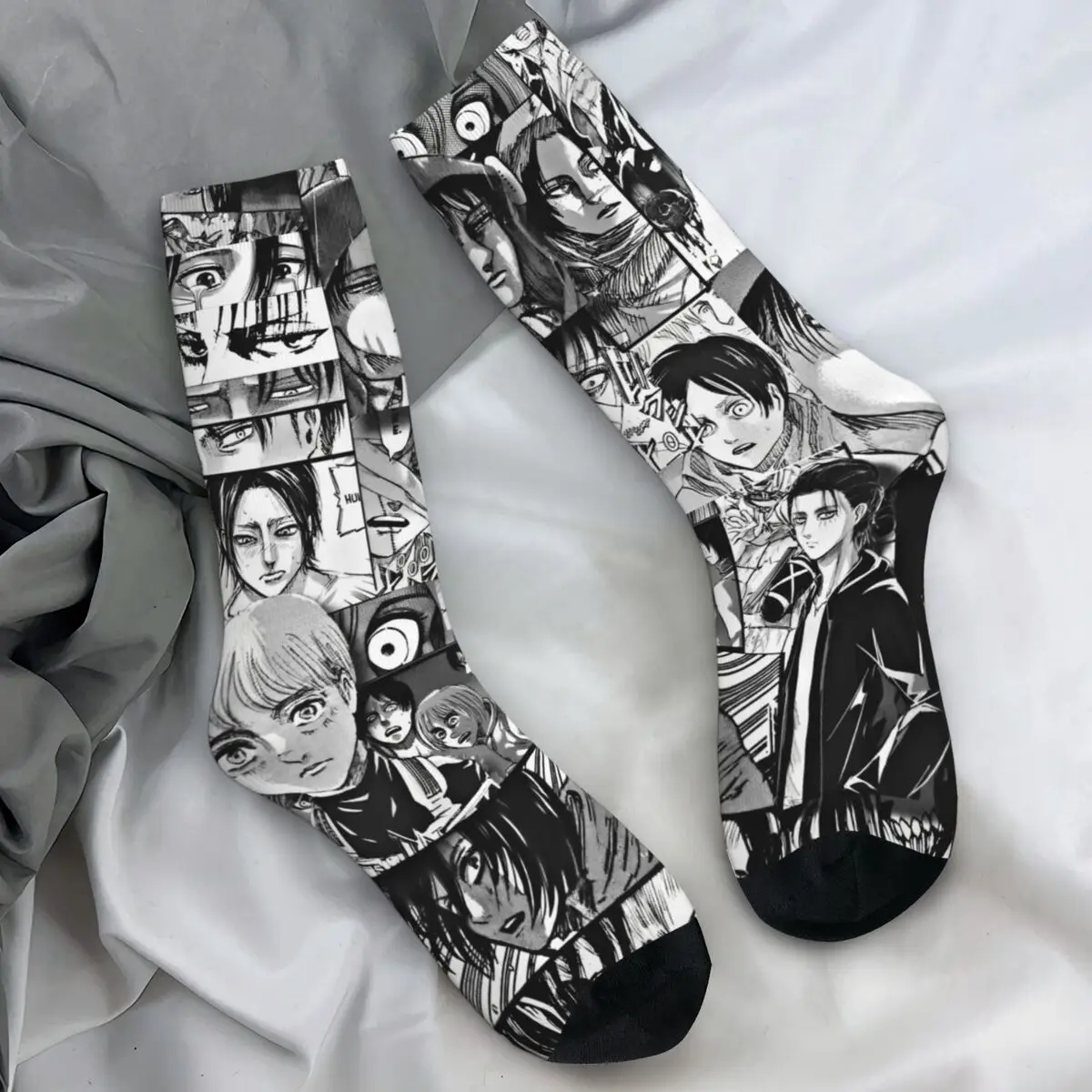 

Anime Attack On Titan Stockings Men's Japanese Comic Socks Warm Soft Korean Socks Autumn Running Sports Non-Slip Pattern Socks