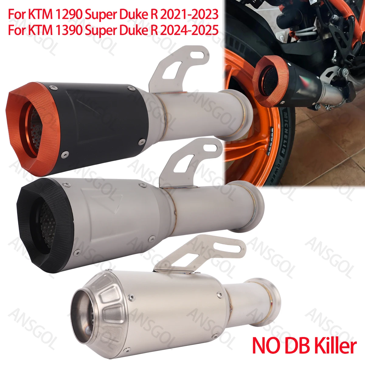 

Exhaust System Header Link Mid Pipe For KTM 1290 Super Duke R 1390 Super Duke R Muffler System 1290 Exhaust NO DB Killer