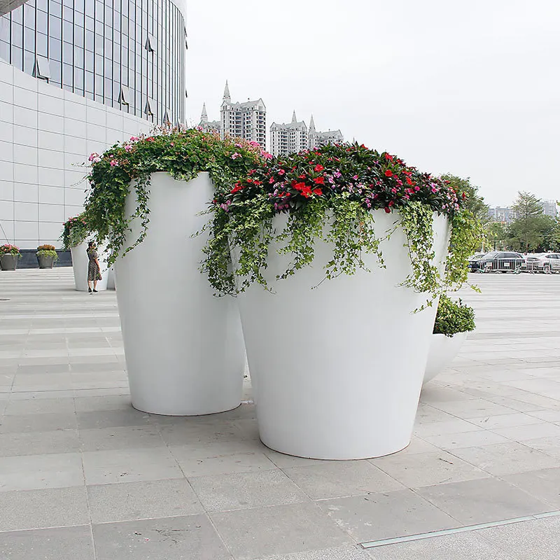 

FRP outdoor decorative flower box simple floor Meichen flower ware hotel villa office building modern fashion flower bowl