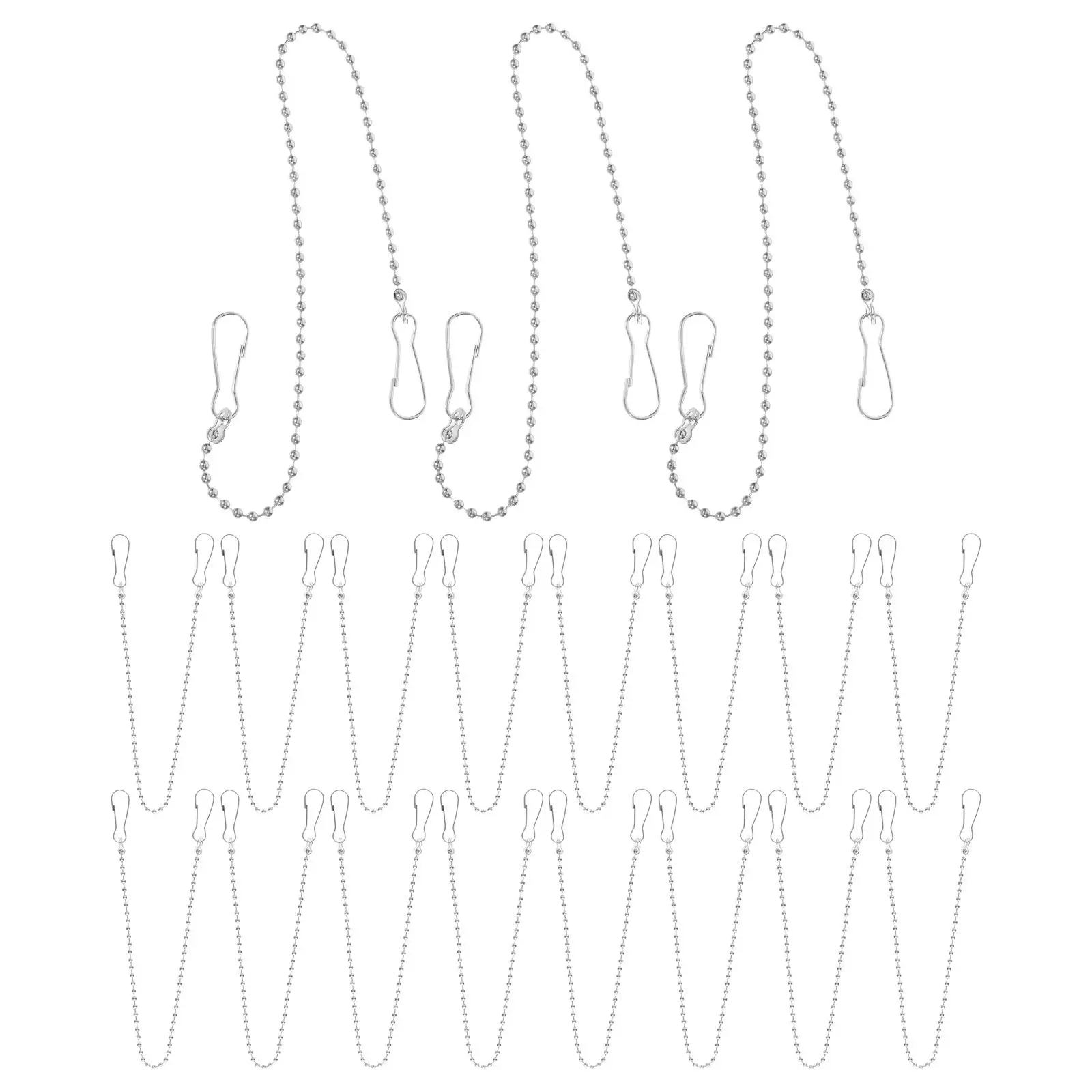 

24 Pcs Coat Hanger Hanging Chain The Garden Stainless Steel with Clips Sign Decorative
