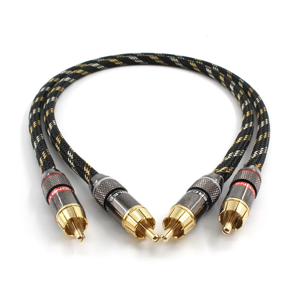 

Hifi High Quality Audio Video DIY Hifi RCA Cable 4N OFC 2RCA Male to Male Audio AMP Speaker RCA Interconnector Cables