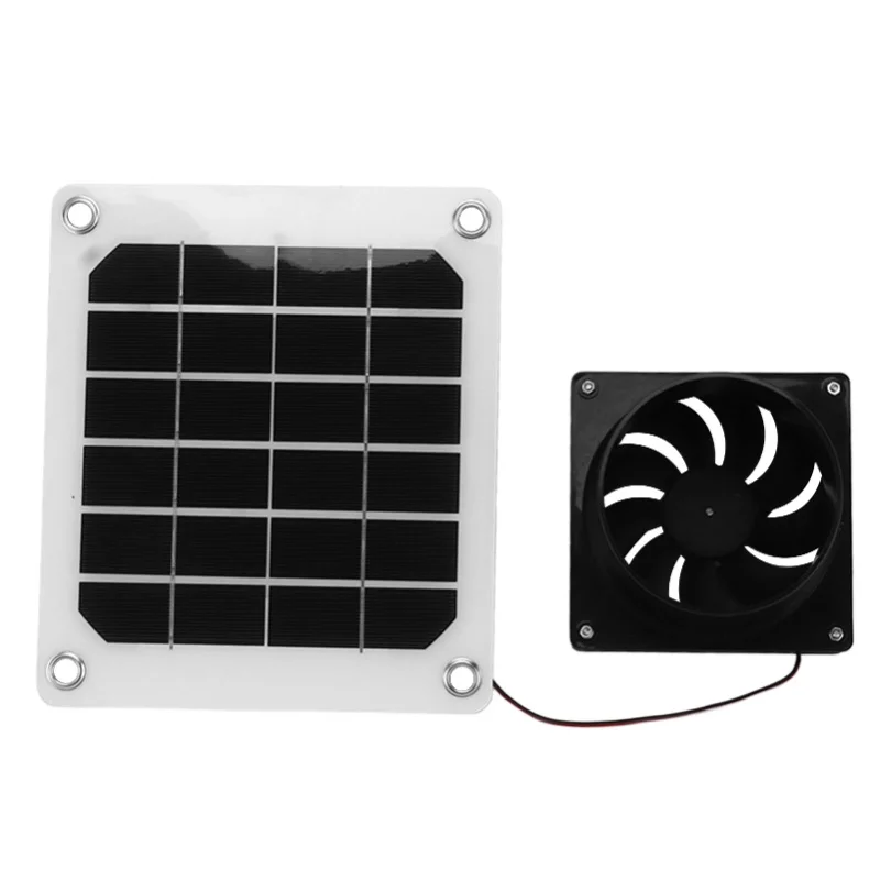 Solar Powered Fan 20W Solar Panel Exhaust Fan Kit With Protective Net 6 Inch Portable Solar Powered Fan For Pet Chicken House