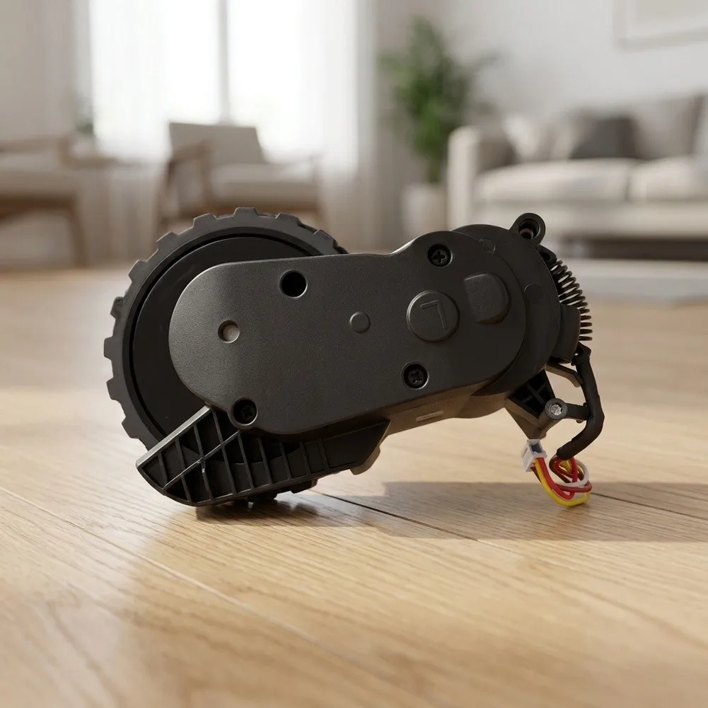 Black Robot Vacuum Wheels Robot Vacuum Cleaner Accessories Vacuum Cleaner Tires Wide Coverage Cleaning Robust Material Build