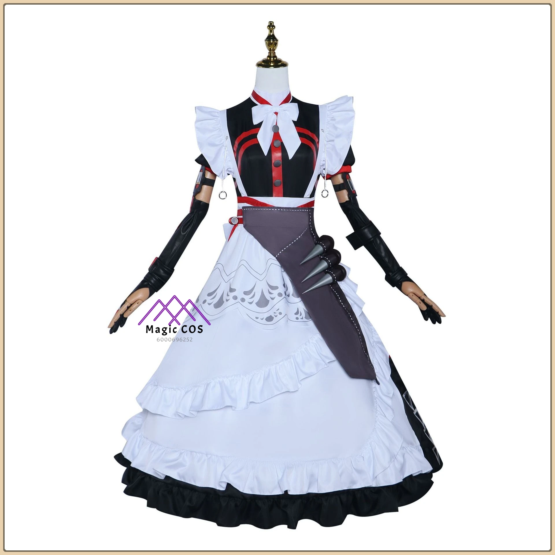 

Zenless Zone Zero Aleksandra Cosplay Costume Maid Dress & Apron + Wig + Lace Headband Women's Anime Clothes for Comic Con Party