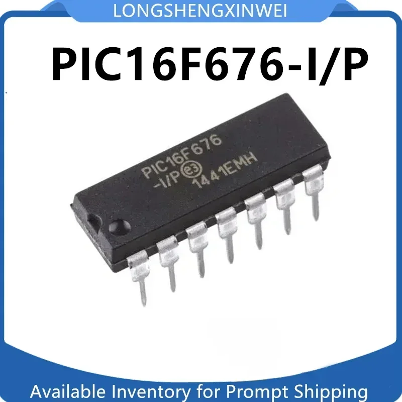 1PCS New Original PIC16F676-I/P PIC16F676 Direct-plug DIP14 8-bit Flash Memory Microcontroller
