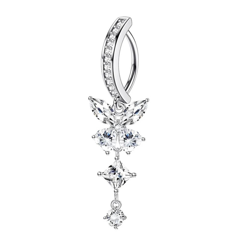 Fashion Personalized Butterfly Pendant Zircon Belly Ring