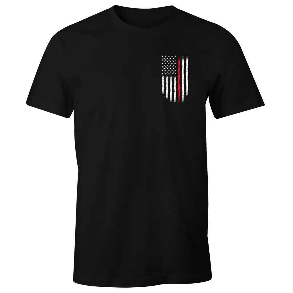 Thin Red Line Firefighter Shirt USA Flag Patriotic T-Shirt