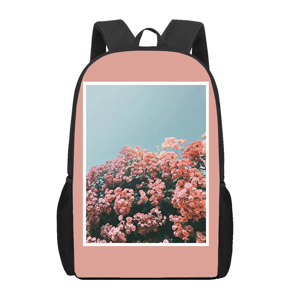 Flowers Floral Sunflower Plant Peony 3D Printed Book Bag Men 16 Inch Backpack for Teen Boys Kindergarten Backpack Children