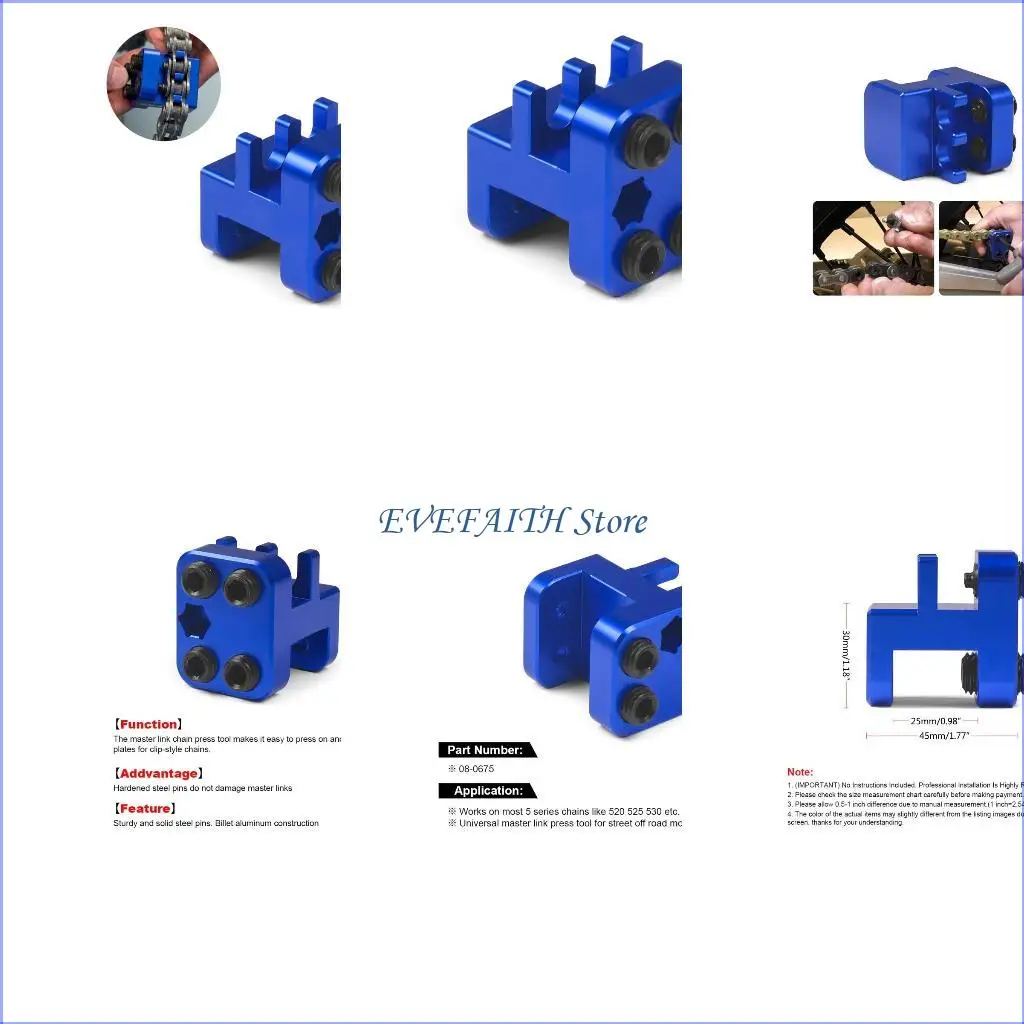 

124B Professional Link Chain Press Tool for Sideplate Motorcycle ATV 520 525