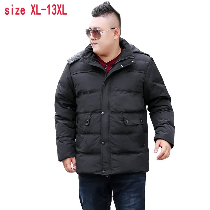 nuovo modo di arrivo di alta qualità super grande uomo casual caldo spesso con cappuccio piumino con cerniera allentata taglia XL-11XL12XL13XL