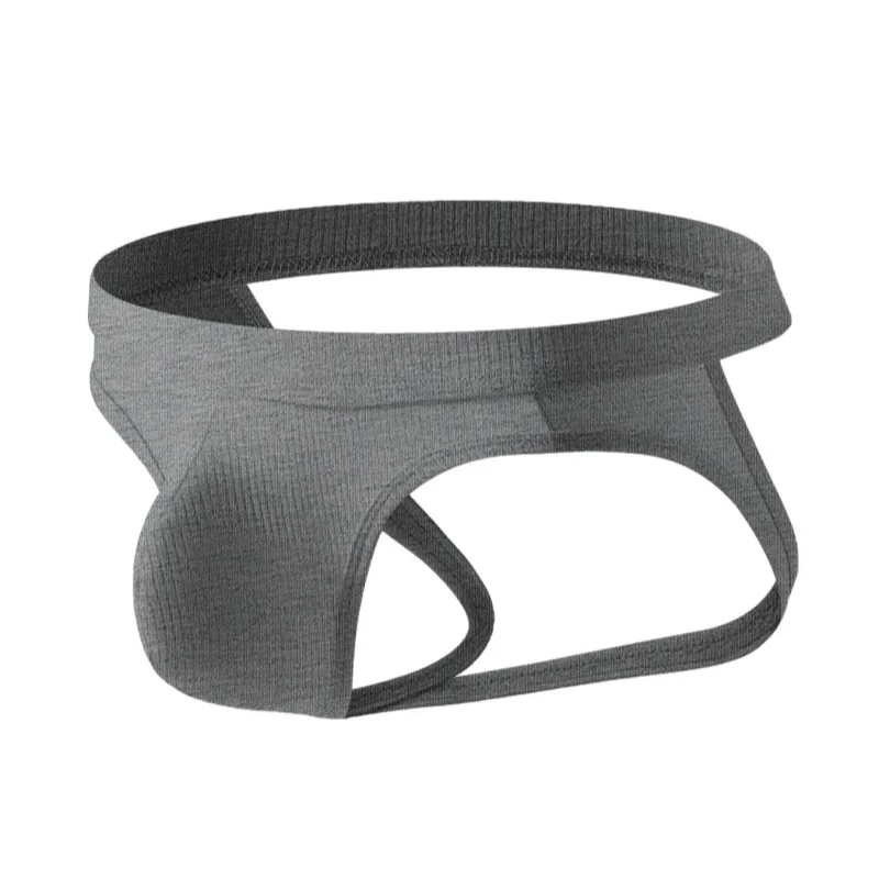 Men's Thong Panties High Elastic Threaded Breathable Underwear Hip Lift Jockstrap Open Butt Gay Underpants Bikini Slip Homme