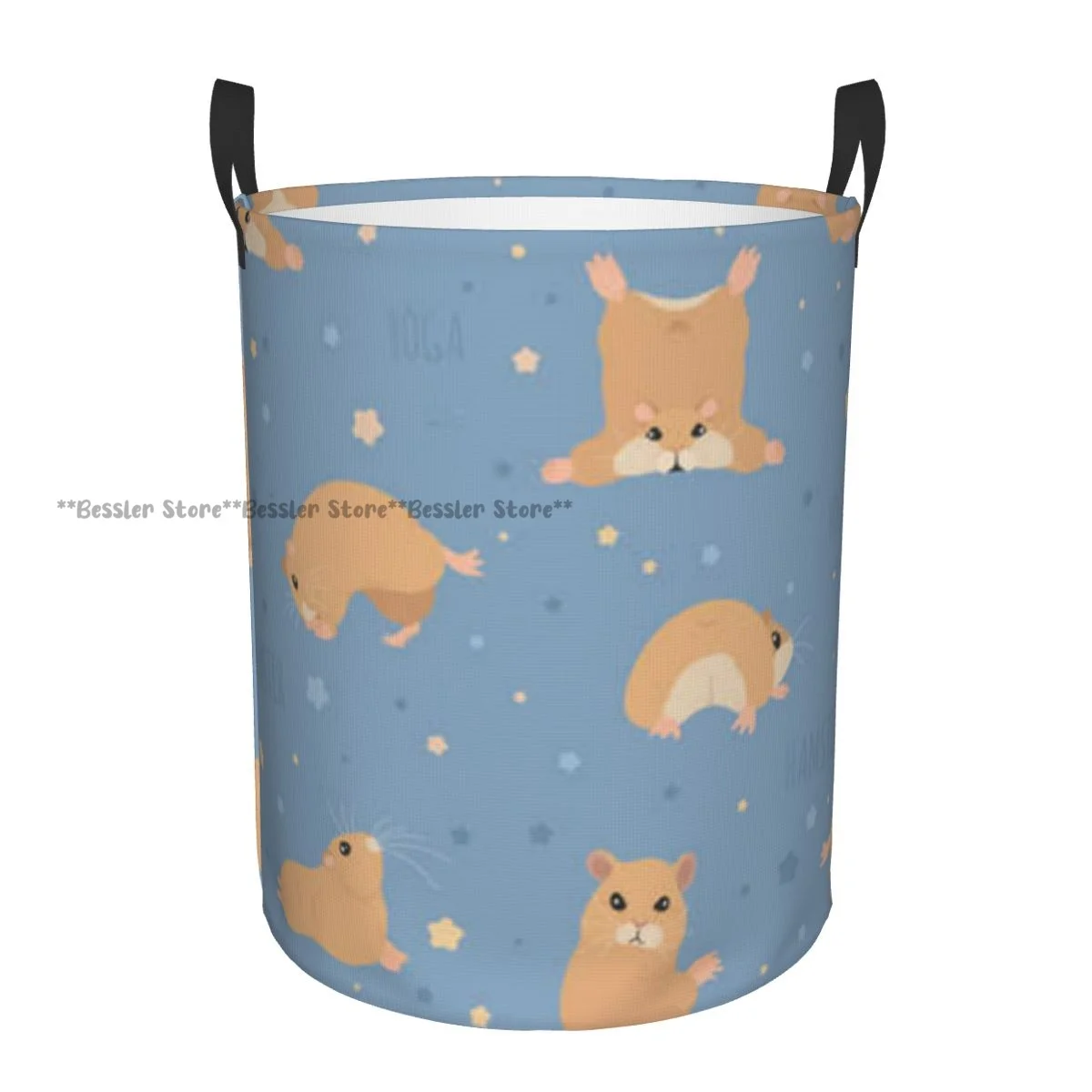 Folding Laundry Basket Hamsters Cute Cartoon Pattern Dirty Clothes Storage Bucket Wardrobe Clothing Organizer Hamper